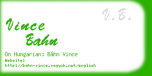 vince bahn business card